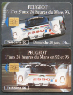 Télécartes PEUGEOT 24 Heures Du Mans 93 1993 Automobile Lion Voiture Course Endurance 50U France Telecom ESSO Vitesse - Non Classificati