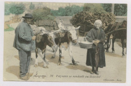 AUVERGNE : Paysans Se Rendant Au Marché - Probablement Paysans De Nohanent - Colorisée (z3733) - Auvergne