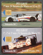 Télécartes PEUGEOT 24 Heures Du Mans 93 1993 Automobile Lion Voiture Course Endurance 50U France Telecom ESSO - Sin Clasificación