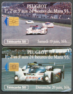 Télécartes PEUGEOT 24 Heures Du Mans 93 1993 Automobile Lion Voiture Course Endurance 50U France Telecom ESSO Juin - Unclassified