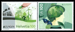 SALE!!! SUIZA SWITZERLAND SUISSE SCHWEIZ 2016 EUROPA CEPT Think Green 2 Stamps Se-tenant MNH ** - 2016