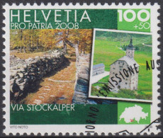 2008 Schweiz Pro Patria, Kulturwege Schweiz, Via Stockalper, ⵙ Zum:CH B303, Mi:CH 2064, Yt:CH 1988 - Used Stamps