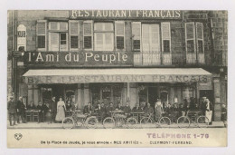 CLERMONT-FERRAND : Place De Jaude, Bar Et Restaurant Français - L'Ami Du Peuple, Vélos à Moteur (z3735) - Clermont Ferrand