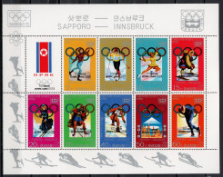 North Korea 1979 Olympic Games Lake Placid Sheetlet With Overprint MNH - Winter 1980: Lake Placid