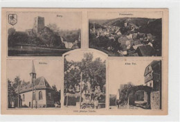 39092108 - Wiesbaden.  Ein Blick Auf Frauenstein 1000 Jaehrige Linde Alte Tor Burg Kirche. Karte Beschrieben Leicht Fle - Wiesbaden