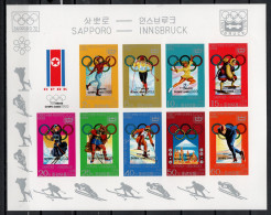 North Korea 1979 Olympic Games Lake Placid Sheetlet With Overprint Imperf. MNH -scarce- - Inverno1980: Lake Placid