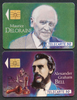 Télécartes Maurice DELORAINE A.Graham BELL 1993 Figures Télécommunications Téléphone Télégraphie 50U France Telecom - Unclassified