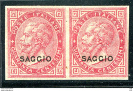 Vitt. Emanuele II° Cent. 40 Coppia Saggio Non Dentellata - Neufs