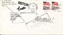 USA Cover Sent To Denmark 29-10-1991 And Returned 4-11-1991 See Scans - Lettres & Documents