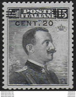 1916 Italia VE III 20c. Su 15c. Grigio Nero Bc MNH Sassone N.106 - Altri & Non Classificati