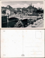 Postcard Pilsen Plzeň Straßenpartie, Brücke 1932 - Tchéquie