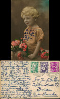 Ansichtskarte  Kinder Künstlerkarte Mädchen Rosen FOTOKUNST 1923 - Portretten