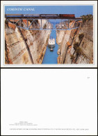 Postcard Korinth Kanal Von Korinth, Schiff Ship, Zug Railway Bridge 1987 - Greece