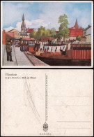 Postcard Memel Klaipėda Stadtpartie, Hafen - Künstlerkarte 1939 - Ostpreussen