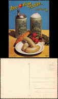 Ansichtskarte Salzburg Grusskarte Mit Essens-Spezialitäten 1970 - Autres & Non Classés