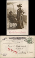 Ansichtskarte Genf Genève Mann, Edle Dame - Atelierfoto 1902 - Altri & Non Classificati