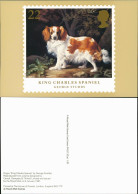 Ansichtskarte  KING CHARLES SPANIEL (Hund, Briefmarken-Motiv England) 1991 - Honden