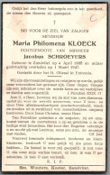 Bidprentje Zandvliet - Kloeck Maria Philomena (1885-1947) - Devotieprenten