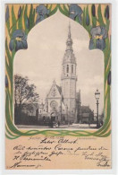 39089908 - Aachen, Passepartoutkarte. Christuskirche Gelaufen, 1900. Gute Erhaltung. - Aken