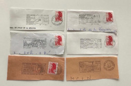 6 Flammes Saint-Denis St Pierre St Benoit St Louis Sos Alcool Les Timbres 1986 1987 1988 1967 - Covers & Documents