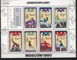 North Korea 1979 Olympic Games Moscow, Equestrian, Handball, Archery, Wrestling Etc. Sheetlet MNH - Verano 1980: Moscu