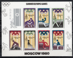 North Korea 1979 Olympic Games Moscow, Equestrian, Handball, Archery, Wrestling Etc. Sheetlet Imperf. MNH -scarce- - Estate 1980: Mosca