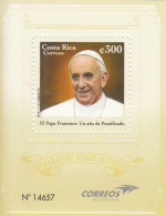 2014 Costa Rica Pope Francis Souvenir Sheet MNH - Costa Rica