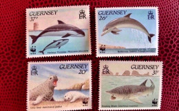 GUERNESEY 1990 WWF 4v Neuf MNH ** YT 499 500 501 502 Faune Marine Mammals Delfino Dauphin Dolphin Delfín Delfin GUERNSEY - Delfine