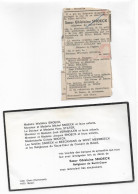 FP Nécrologie Et Carte Remerciements Soeur Ghislaine Snoeck Religieuse Du Sacré-Coeur Beloeil 1971 - Décès