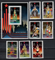 North Korea 1979 Olympic Games Moscow, Judo, Volleyball, Cycling, Basketball, Rowing Etc. Set Of 7 + S/s MNH - Verano 1980: Moscu