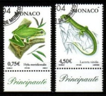 MONACO   -   2004 .  Y&T N° 2429 / 2430 Oblitérés.  Grenouille / Lézard. - Used Stamps
