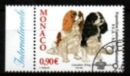 MONACO   -   2004 .  Y&T N° 2434 Oblitéré.    Chiens.  Cavaliers  King   Charles Spaniel - Oblitérés