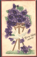 10227208 - Reliefdruck Blumen Taube Many Happy Returns - Exhibitions