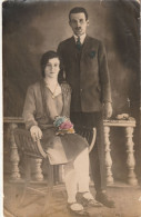 JEWISH JUDAICA TURQUIE FAMILY ARCHIVE SNAPSHOT  PHOTO FEMME HOMME TINTED  8.7X13.7cm. OTTOMAN PERIOD - Personnes Anonymes