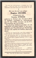 Bidprentje Zichem - Jacobs Regina (1873-1938) - Devotieprenten