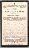 Bidprentje Zoersel - Van Eyndt Anna (1869-1916) - Images Religieuses