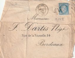 Lettre De Bergerac à Bordeaux LSC - 1849-1876: Période Classique