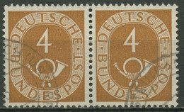 Bund 1951 Posthorn Bogenmarken 124 Waagerechtes Paar Gestempelt - Used Stamps