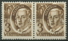 Französische Zone: Württemberg 1947 Hölderlin Typenpaar 2 Yv I+II Postfrisch - Württemberg