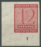 SBZ West-Sachsen 1945 Freim. Ziffern 119 X Ecke 3 Unten Links Postfrisch - Autres & Non Classés