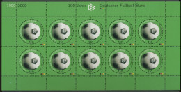 Bund 2000 100 Jahre Dt. Fußball-Bund DFB Kleinbogen 2091 K Postfrisch (C15441) - Otros & Sin Clasificación