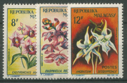 Madagaskar 1963 Blumen Orchideen 504/06 Postfrisch - Madagaskar (1960-...)