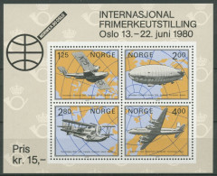 Norwegen 1979 NORWEX 1980 Arktische Luftfahrt Block 2 Postfrisch (C25928) - Blokken & Velletjes