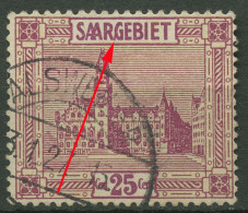 Saargebiet 1923 Neues Rathaus Mit Plattenfehler 100 VIII Gestempelt - Oblitérés