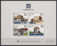 Portugal 1986 LUBRAPEX'86 Mühlen Block 53 Postfrisch (C91082) - Blocks & Sheetlets
