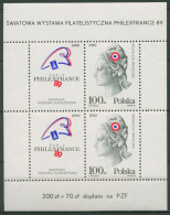 Polen 1989 PHILEXFRANCE Französiche Revolution Block 108 Postfrisch (C93352) - Blocs & Hojas