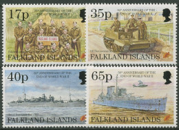 Falkland-Inseln 1995 50 J. Beendigung Des Zweiten Weltkrieges 644/47 Postfrisch - Falkland