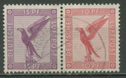 Deutsches Reich Zusammendrucke 1931 Flugpost W 22 Gestempelt - Se-Tenant