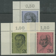 Bund 1970 Beethoven Hegel Hölderlin 616/18 Ecke 1 Oben Links Postfrisch (E203) - Unused Stamps