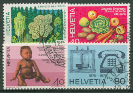 Schweiz 1976 Ereignisse Waldgesetz Ernährung Telefon 1069/72 Gestempelt - Used Stamps